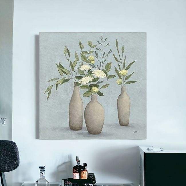 Bohemian Flowers In Ceramic Vases Unframed Print Wall Art - Homeroots - Flyclothing LLC