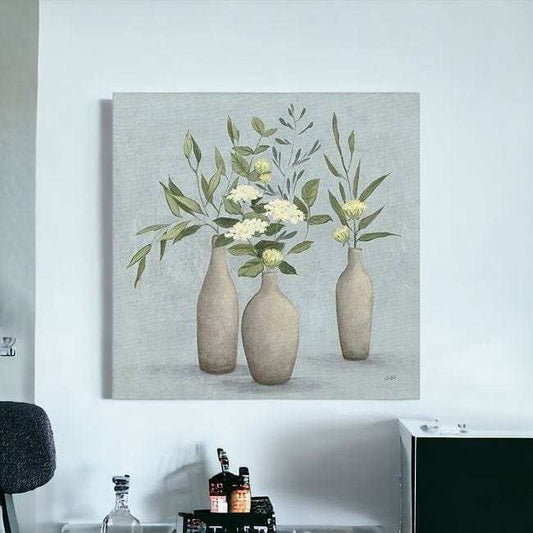 Bohemian Flowers In Ceramic Vases Unframed Print Wall Art - Homeroots - Flyclothing LLC
