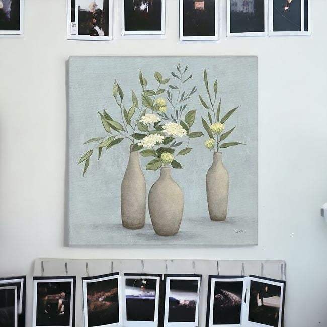 Bohemian Flowers In Ceramic Vases Unframed Print Wall Art - Homeroots - Flyclothing LLC
