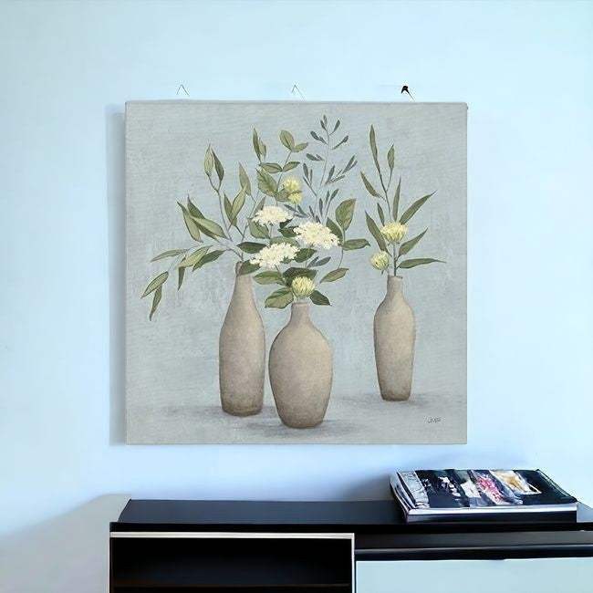 Bohemian Flowers In Ceramic Vases Unframed Print Wall Art - Homeroots - Flyclothing LLC