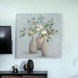 Pretty Bohemian Flowers In Ceramic Vases Unframed Print Wall Art - Homeroots - Flyclothing LLC
