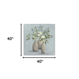 Pretty Bohemian Flowers In Ceramic Vases Unframed Print Wall Art - Homeroots - Flyclothing LLC