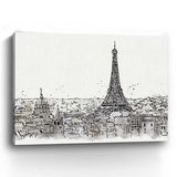 Monochrome Paris Rooftops Sketch Unframed Print Wall Art - Homeroots - Flyclothing LLC