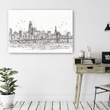 Monochrome City Skyline Sketch Unframed Print Wall Art - Homeroots - Flyclothing LLC