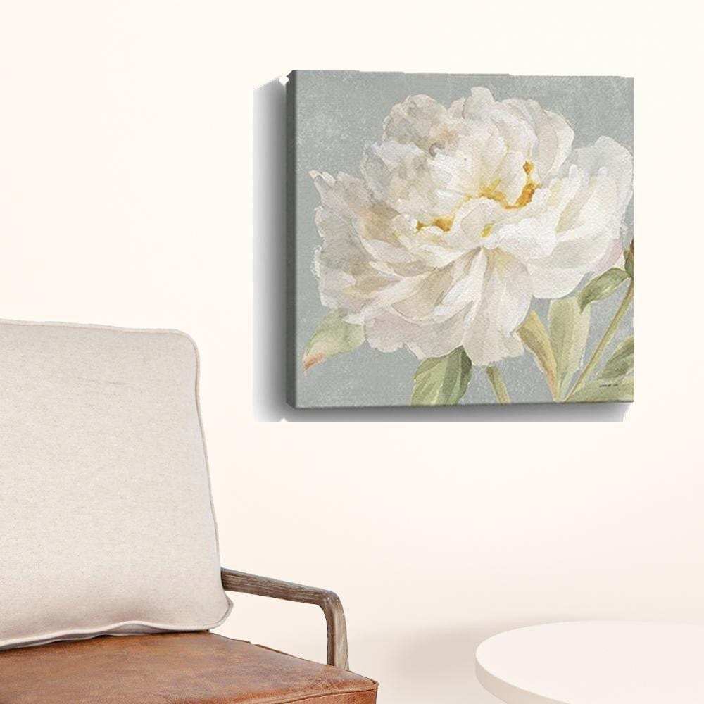 Angelic White Peony Flower Unframed Print Wall Art - Homeroots - Flyclothing LLC