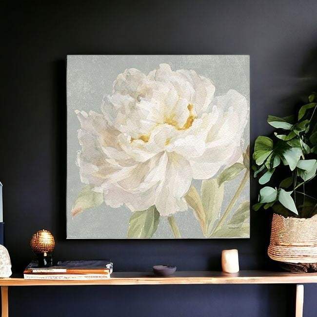 Angelic White Peony Flower Unframed Print Wall Art - Homeroots - Flyclothing LLC