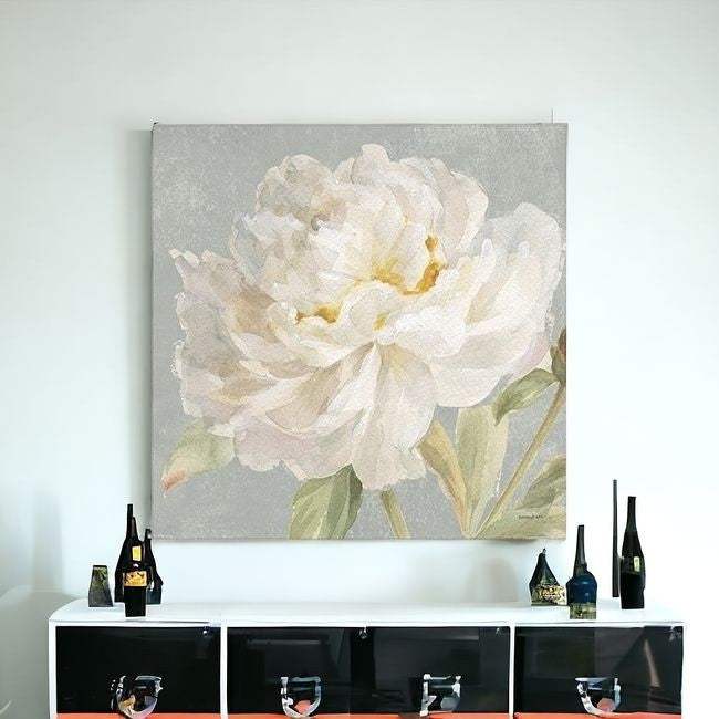 Angelic White Peony Flower Unframed Print Wall Art - Homeroots - Flyclothing LLC