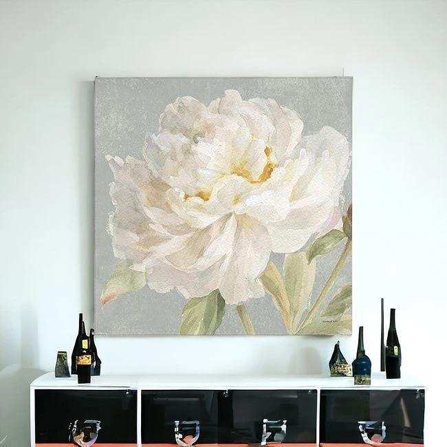 Angelic White Peony Flower Unframed Print Wall Art - Homeroots - Flyclothing LLC