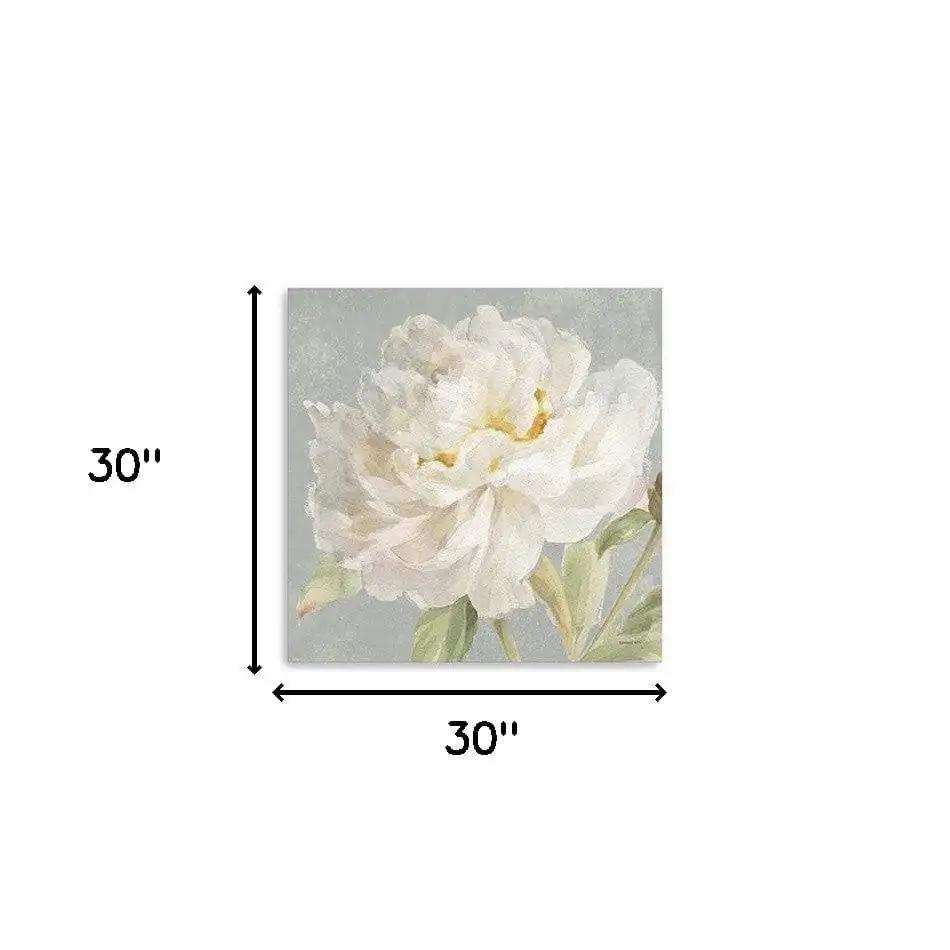 Angelic White Peony Flower Unframed Print Wall Art - Homeroots - Flyclothing LLC