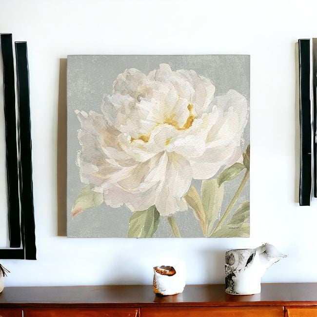 Angelic White Peony Flower Unframed Print Wall Art - Homeroots - Flyclothing LLC