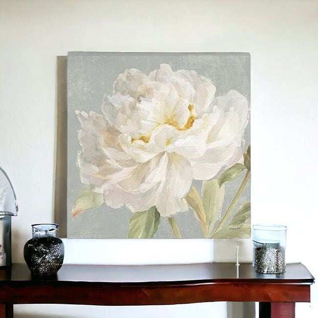 Angelic White Peony Flower Unframed Print Wall Art - Homeroots - Flyclothing LLC