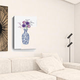 36" x 24" Blue and White Life Floral Vase Canvas Wall Art - Homeroots - Flyclothing LLC