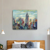 20" x 16" Vibrant NYC Skyline Canvas Wall Art - Homeroots