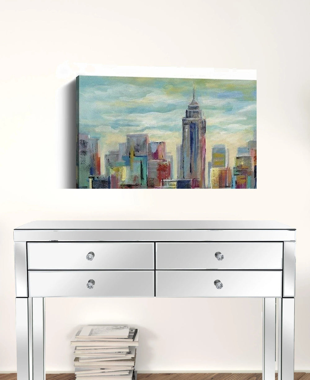 30" x 24" Vibrant NYC Skyline Canvas Wall Art - Homeroots - Flyclothing LLC