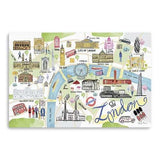 Fun Illustrated London Map Unframed Print Wall Art - Homeroots - Flyclothing LLC