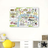 Fun Illustrated London Map Unframed Print Wall Art - Homeroots - Flyclothing LLC