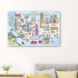 Fun Illustrated Nyc Map Unframed Print Wall Art - Homeroots - Flyclothing LLC