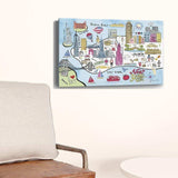 Fun Illustrated Nyc Map Unframed Print Wall Art - Homeroots - Flyclothing LLC