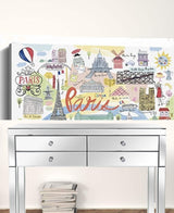 Fun Illustrated Paris Map Unframed Print Wall Art - Homeroots - Flyclothing LLC