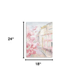 Pretty Pastel Pink Paris Street Unframed Print Wall Art - Homeroots - Flyclothing LLC