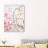 Pretty Pastel Pink Paris Street Unframed Print Wall Art - Homeroots - Flyclothing LLC