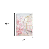 Pretty Pastel Pink Paris Street Unframed Print Wall Art - Homeroots - Flyclothing LLC