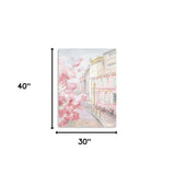 Pretty Pastel Pink Paris Street Unframed Print Wall Art - Homeroots - Flyclothing LLC