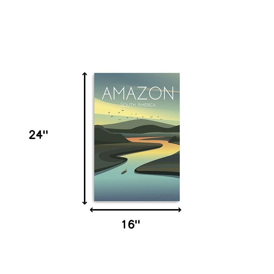24" x 16" Vibrant South American Amazon Canvas Wall Art - Homeroots - Flyclothing LLC