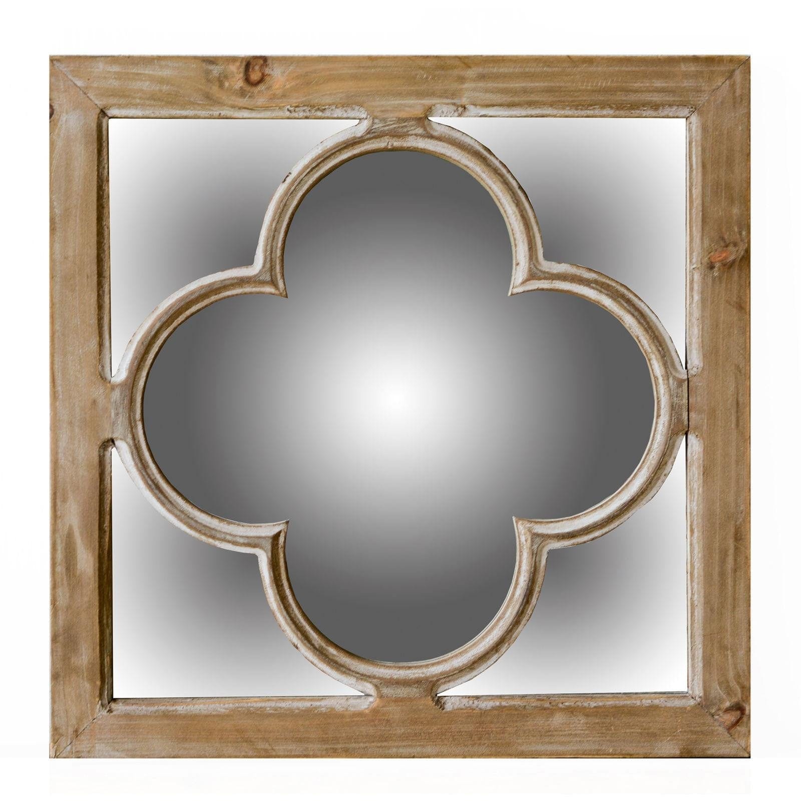 10" Natural Brown With Whitewash Square Wall Mounted Accent Mirror - Homeroots - Flyclothing LLC