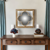 10" Natural Brown With Whitewash Square Wall Mounted Accent Mirror - Homeroots