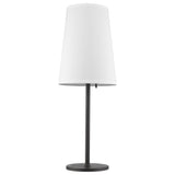 27" Black Metal Table Lamp With White Cone Shade - Homeroots