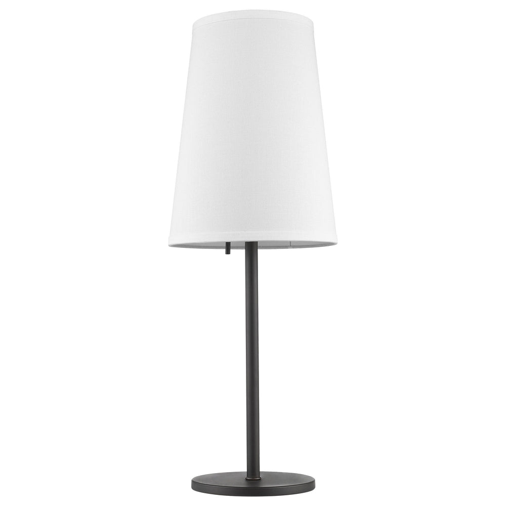 27" Black Metal Table Lamp With White Cone Shade - Homeroots - Flyclothing LLC