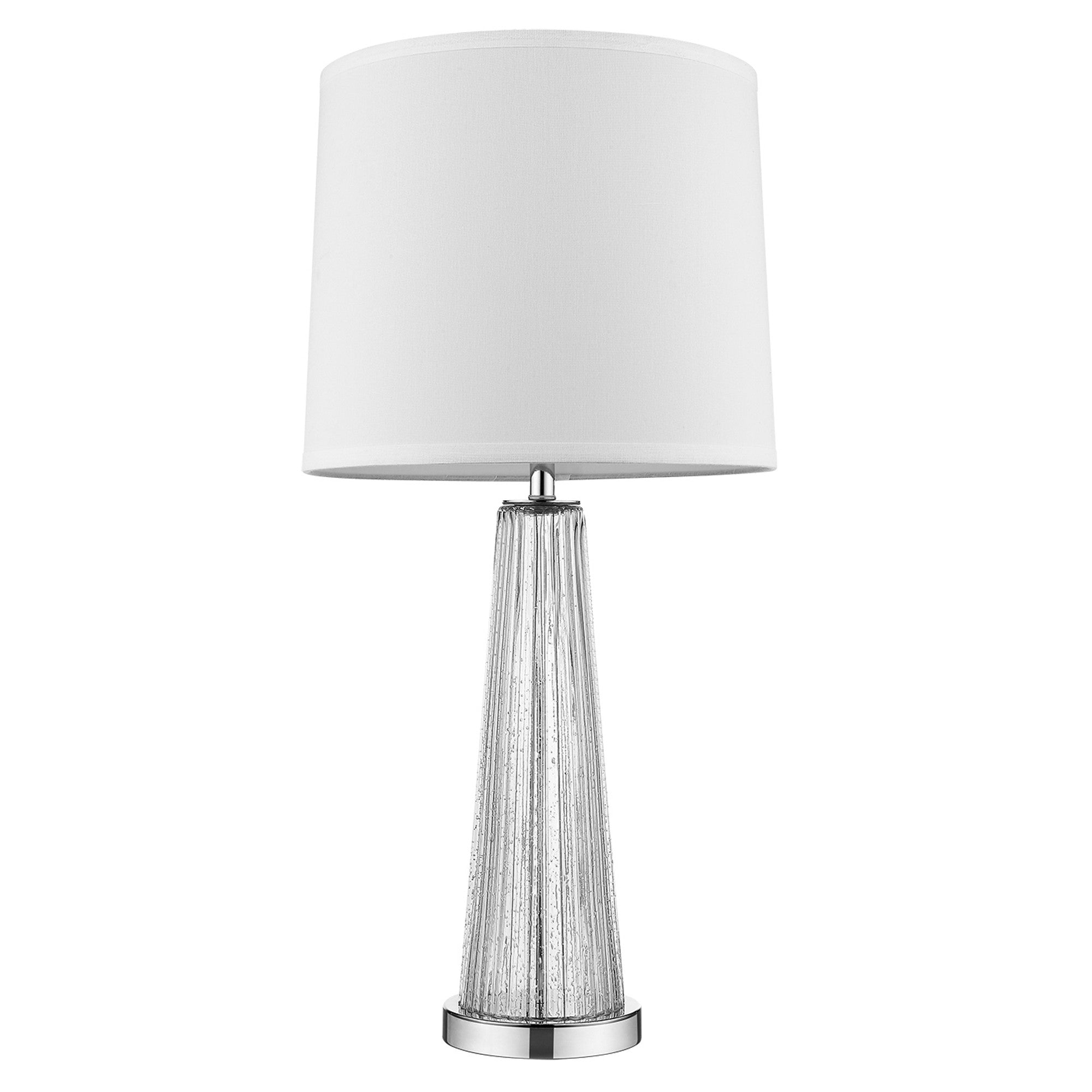 29" Clear Glass Buffet Lamp With Off White Empire Shade - Homeroots - Flyclothing LLC