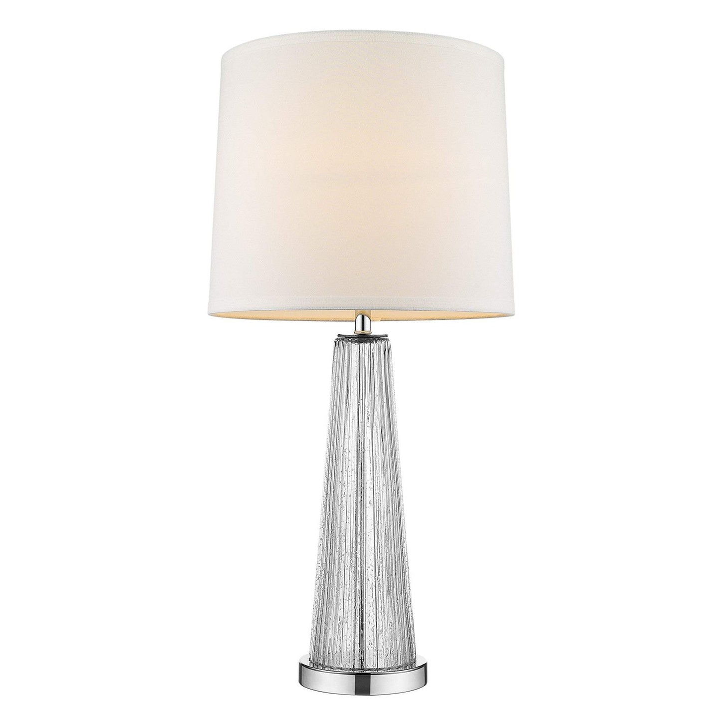 29" Clear Glass Buffet Lamp With Off White Empire Shade - Homeroots - Flyclothing LLC