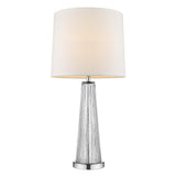 29" Clear Glass Buffet Lamp With Off White Empire Shade - Homeroots - Flyclothing LLC