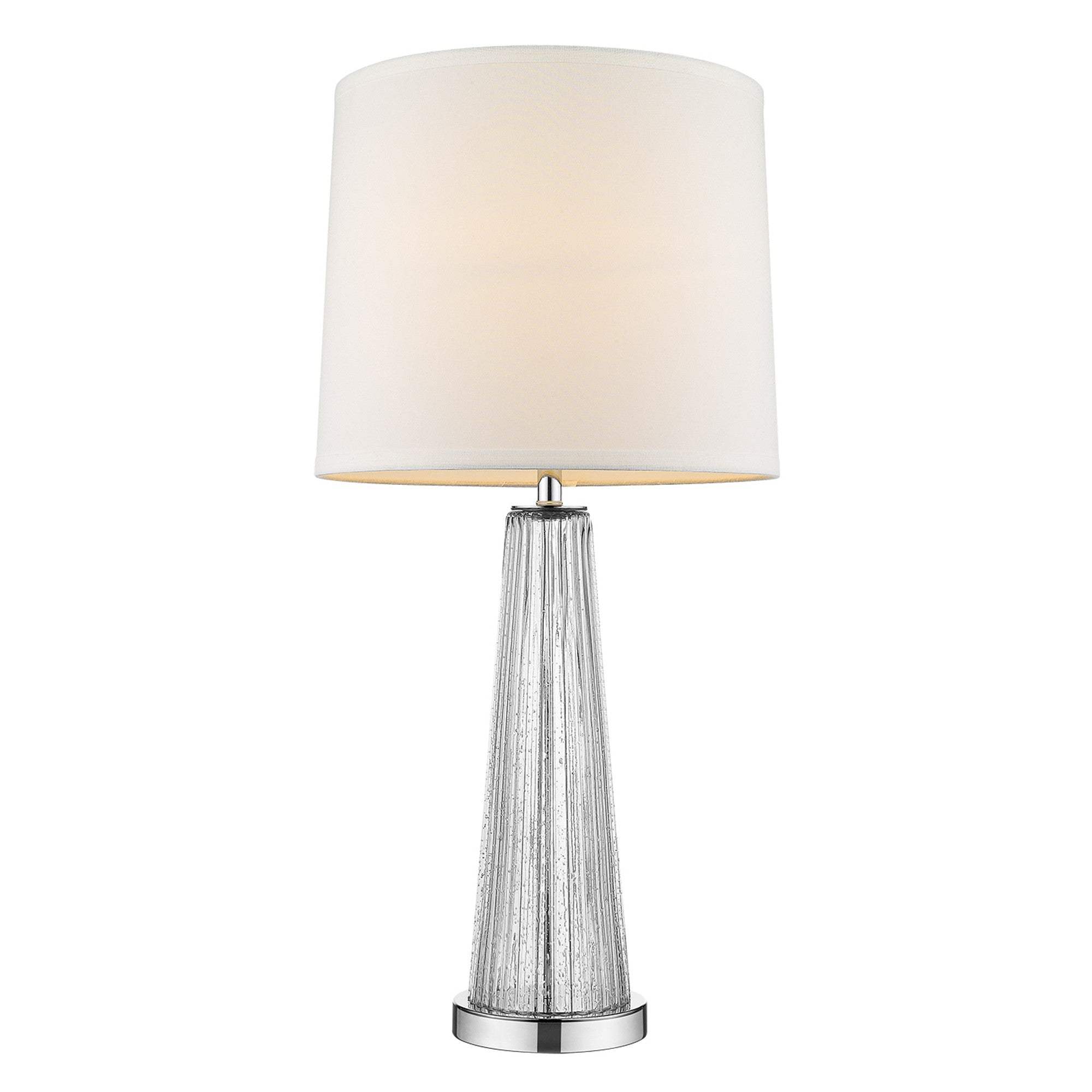 29" Clear Glass Buffet Lamp With Off White Empire Shade - Homeroots - Flyclothing LLC