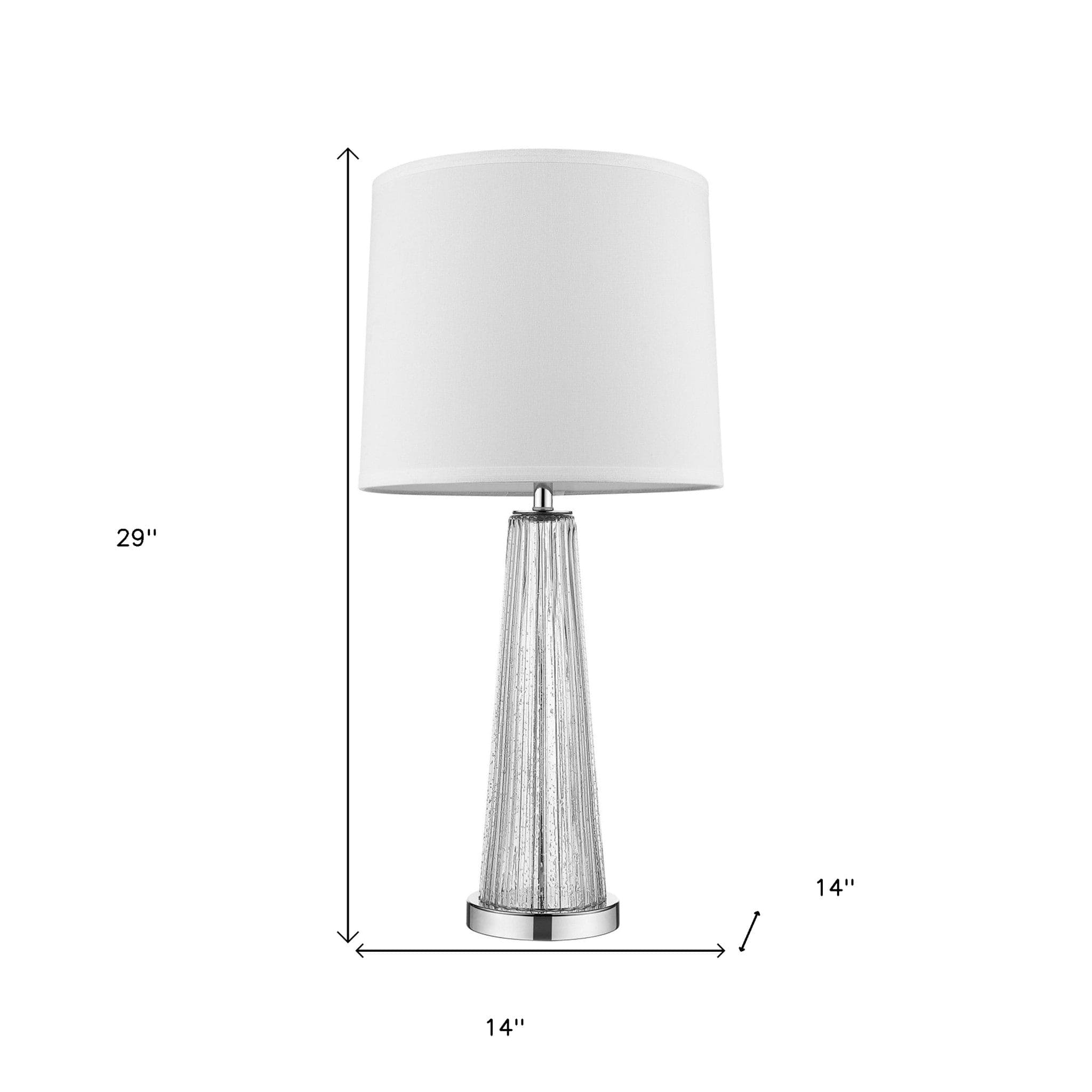 29" Clear Glass Buffet Lamp With Off White Empire Shade - Homeroots - Flyclothing LLC