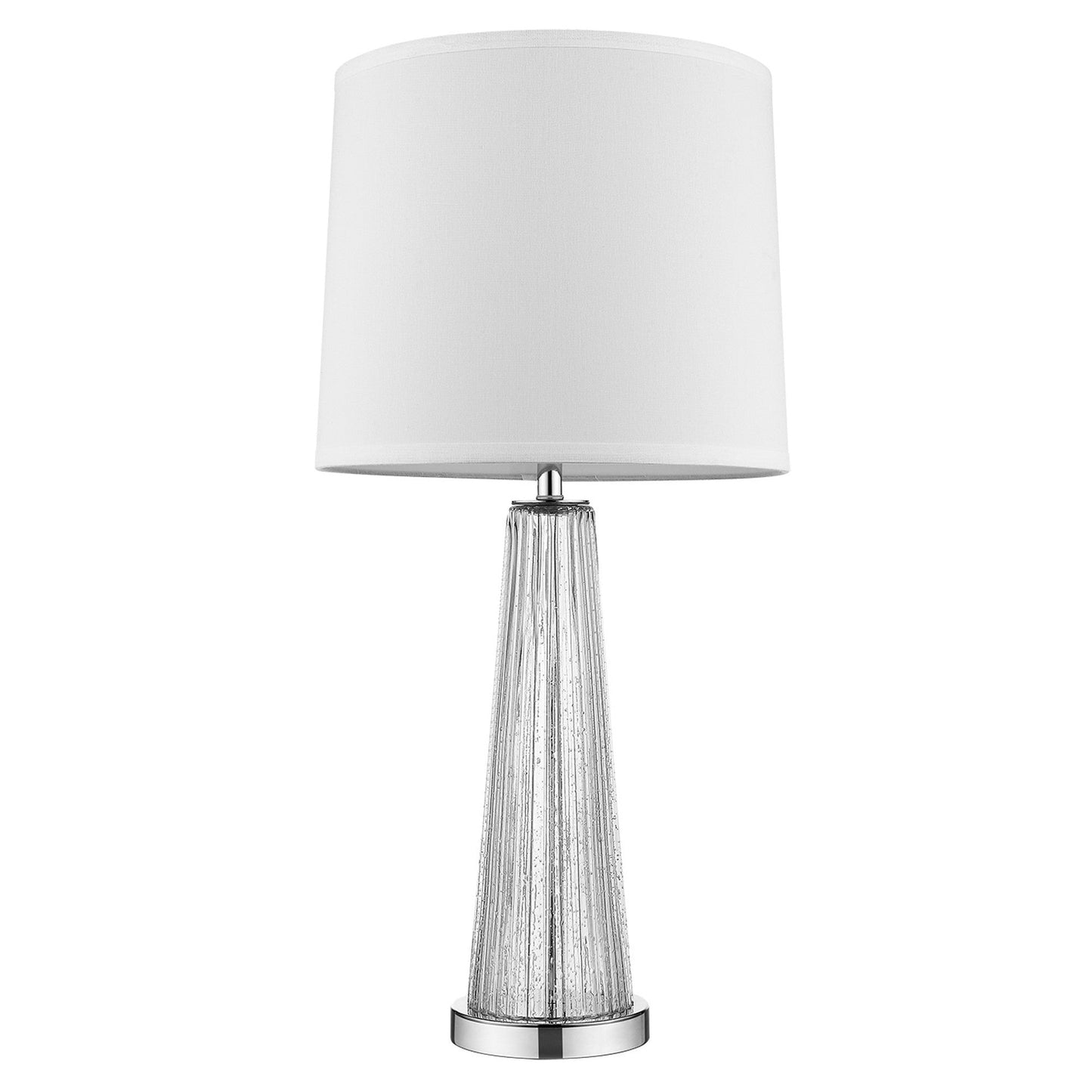 29" Clear Glass Buffet Lamp With Off White Empire Shade - Homeroots - Flyclothing LLC
