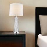 29" Clear Glass Buffet Lamp With Off White Empire Shade - Homeroots - Flyclothing LLC