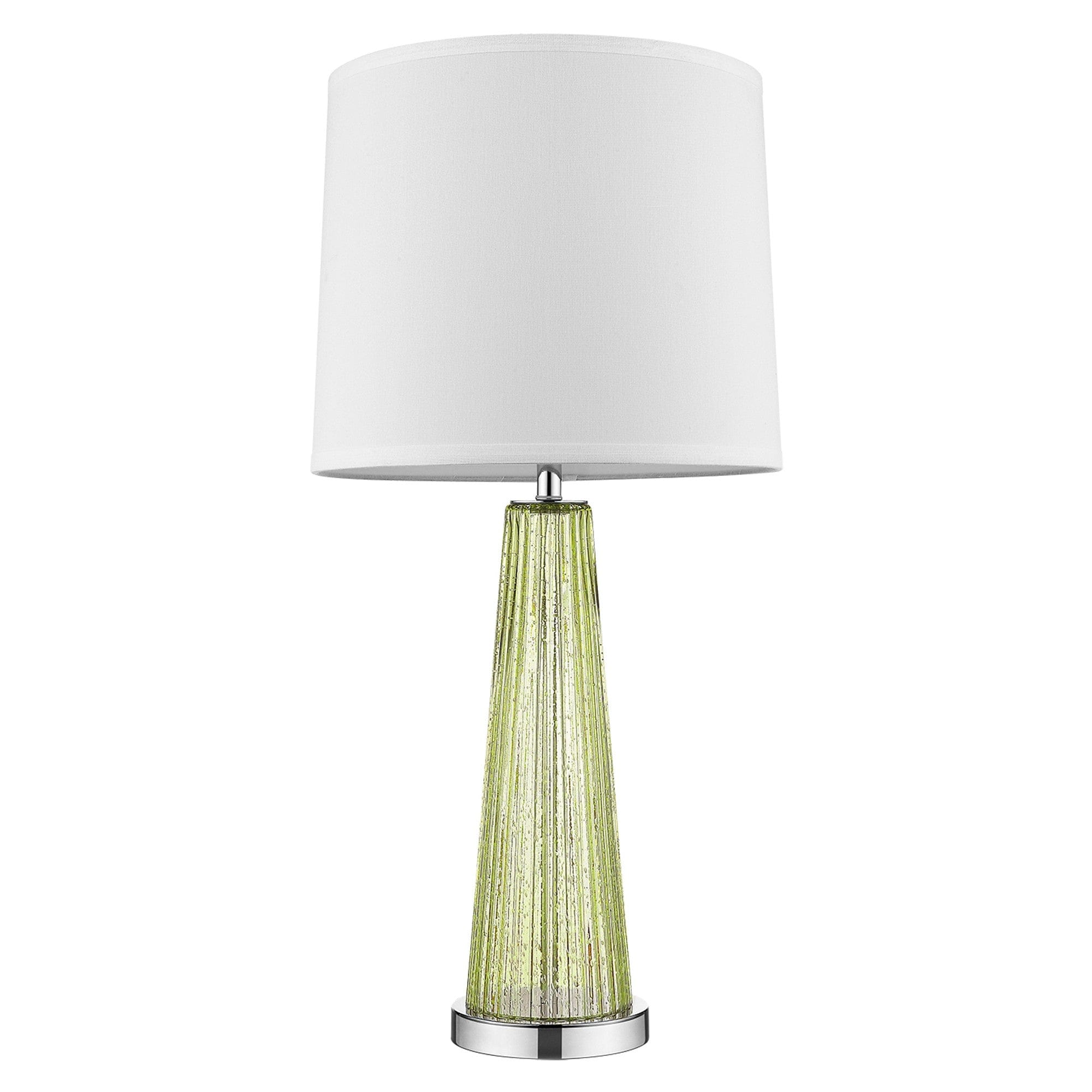 29" Green Glass Buffet Lamp With Off White Empire Shade - Homeroots - Flyclothing LLC