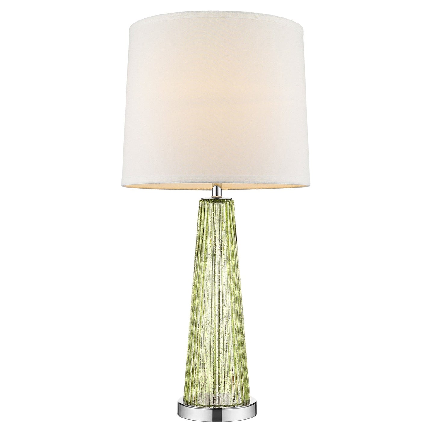 29" Green Glass Buffet Lamp With Off White Empire Shade - Homeroots - Flyclothing LLC