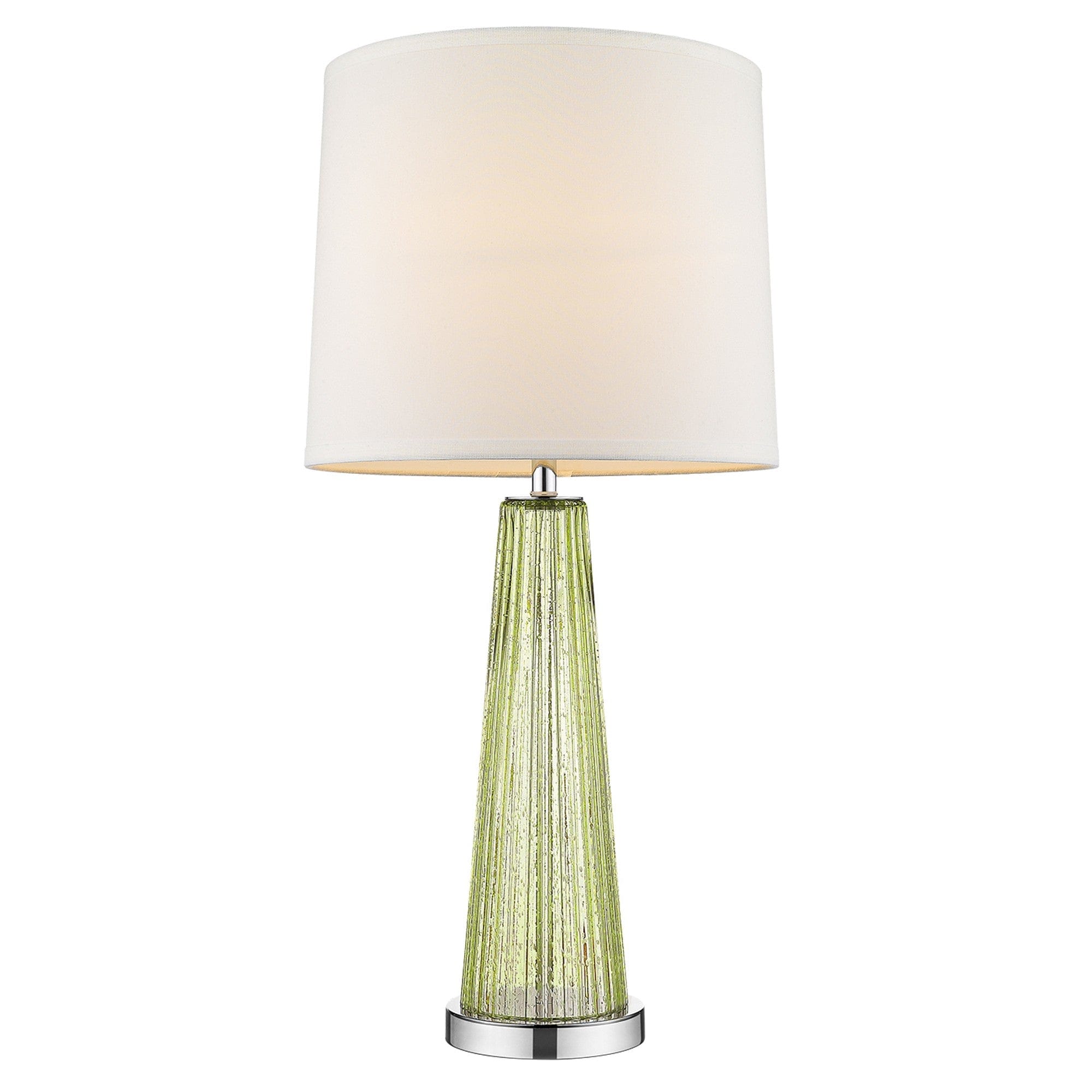 29" Green Glass Buffet Lamp With Off White Empire Shade - Homeroots - Flyclothing LLC