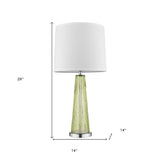 29" Green Glass Buffet Lamp With Off White Empire Shade - Homeroots - Flyclothing LLC