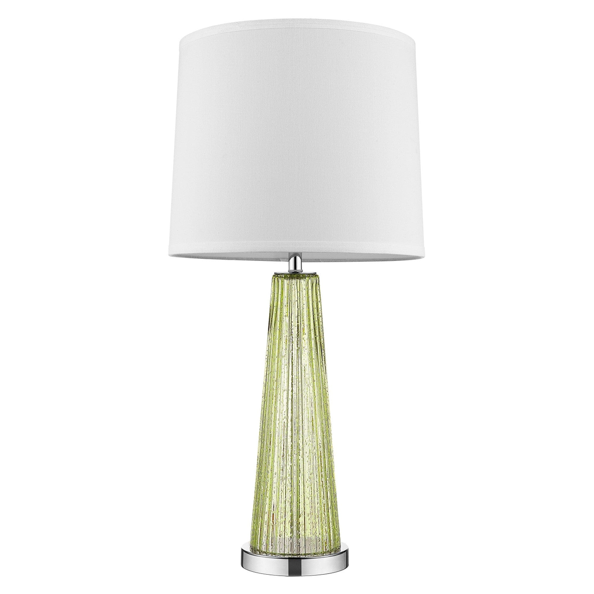 29" Green Glass Buffet Lamp With Off White Empire Shade - Homeroots - Flyclothing LLC