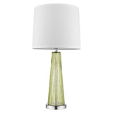 29" Green Glass Buffet Lamp With Off White Empire Shade - Homeroots