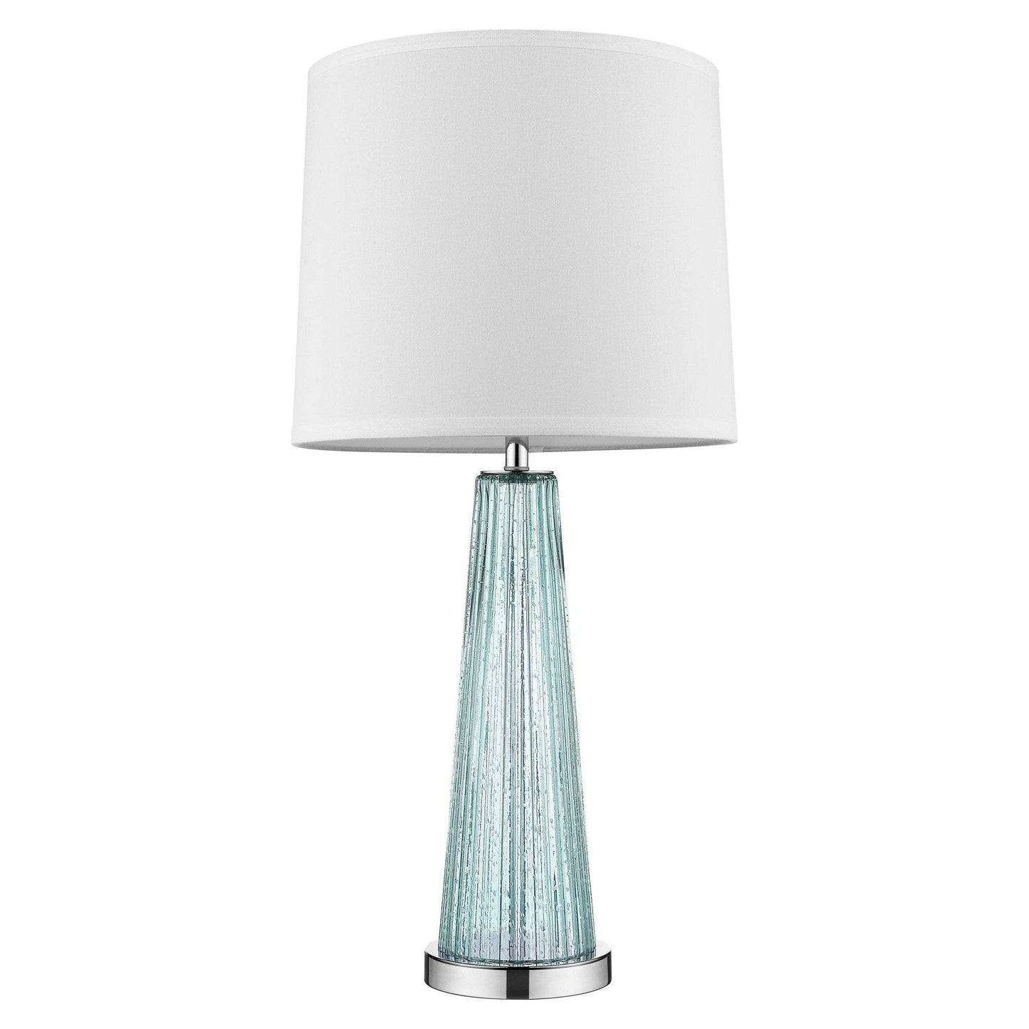 29" Aqua Glass Buffet Lamp With Off White Empire Shade - Homeroots - Flyclothing LLC
