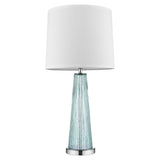29" Aqua Glass Buffet Lamp With Off White Empire Shade - Homeroots - Flyclothing LLC