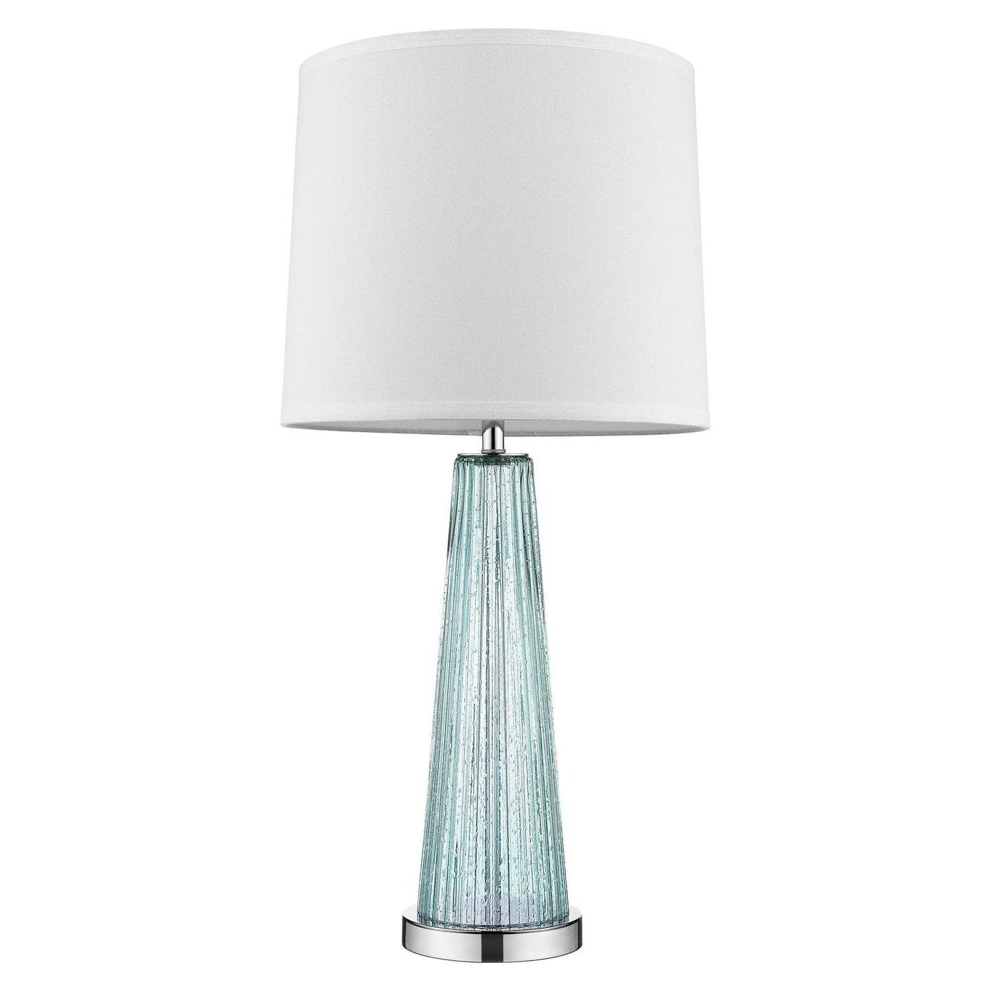 29" Aqua Glass Buffet Lamp With Off White Empire Shade - Homeroots - Flyclothing LLC