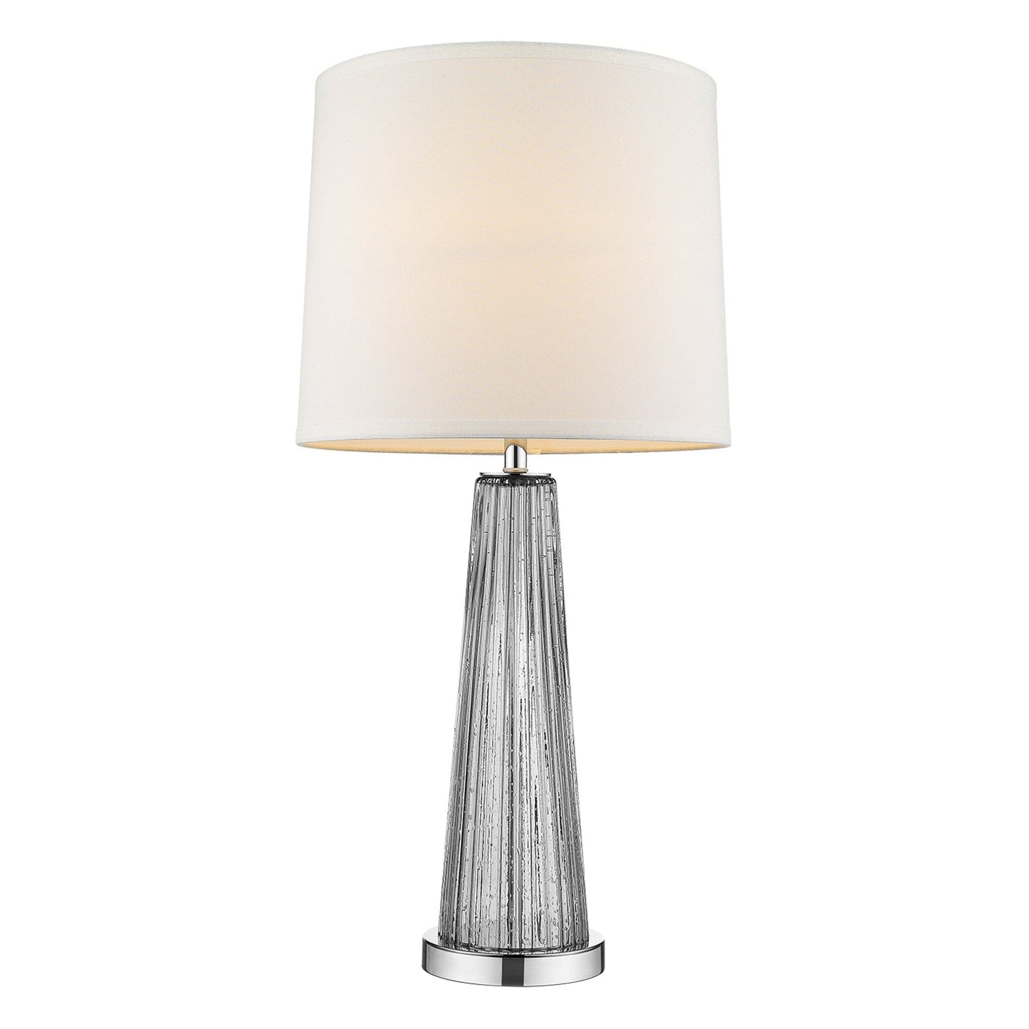 29" Silver Glass Buffet Lamp With Off White Empire Shade - Homeroots - Flyclothing LLC