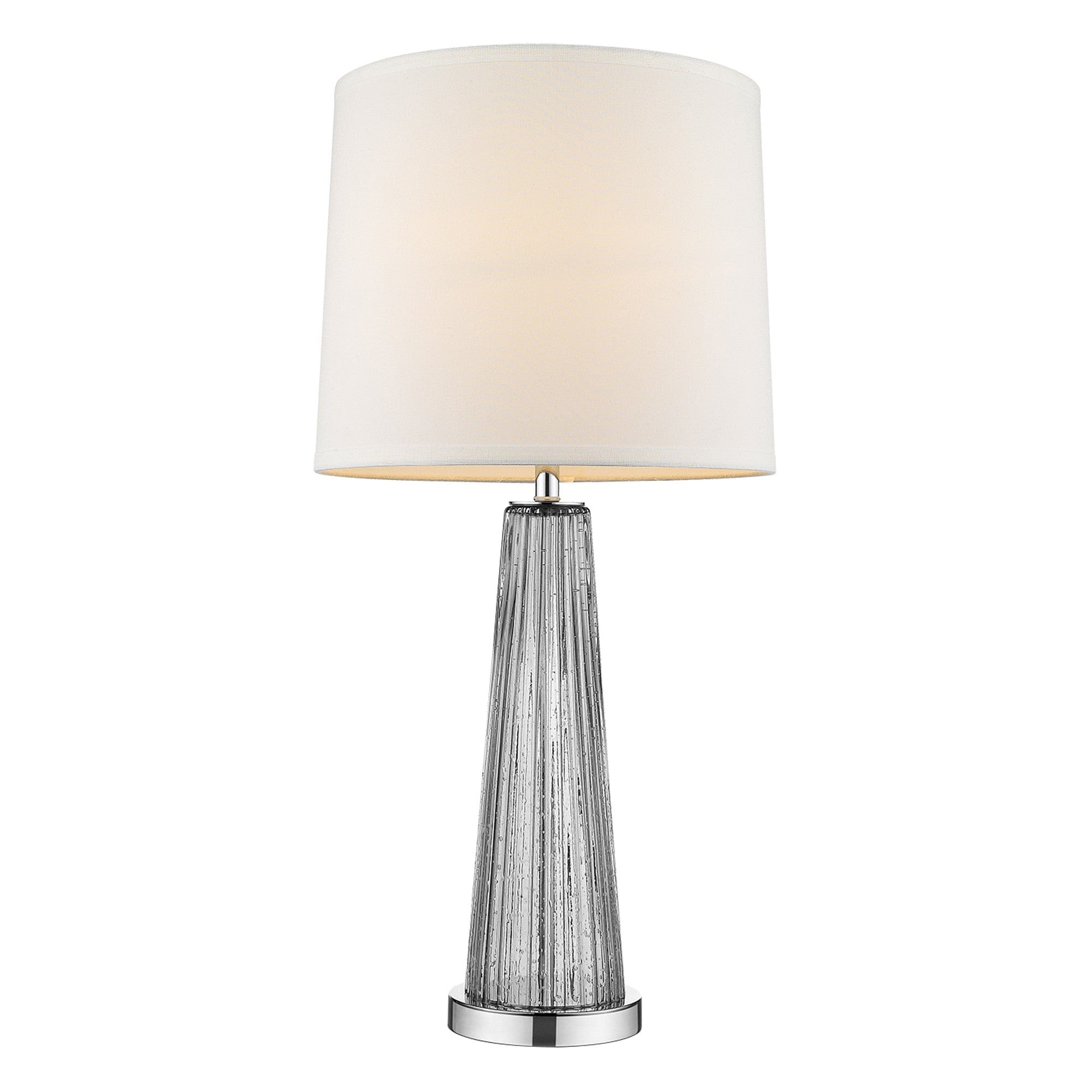 29" Silver Glass Buffet Lamp With Off White Empire Shade - Homeroots - Flyclothing LLC